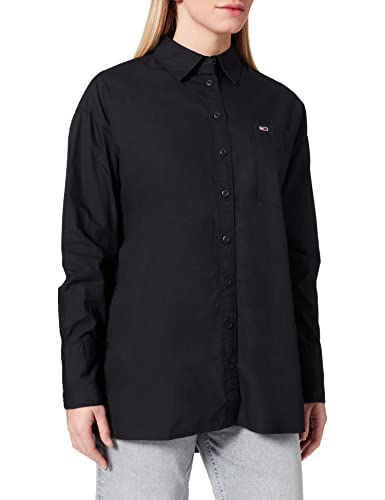 Tommy Jeans Damska koszula Tjw oversize z popeliną, Czarny, S