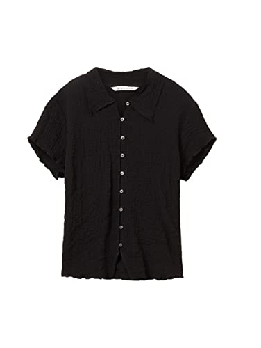 TOM TAILOR Denim Bluzka damska marszczona, 14482 – Deep Black, M