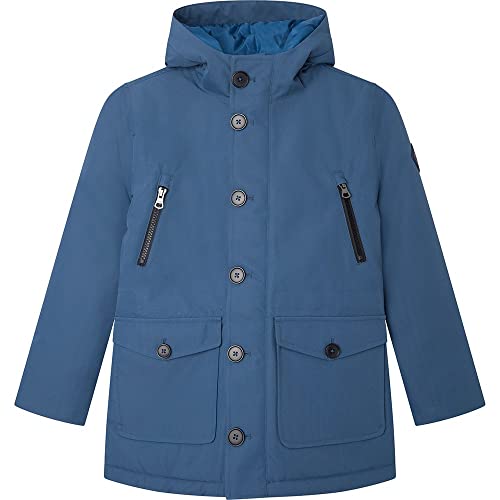 Hackett London Kurtka chłopięca Tech Parka, Ensign Blue, 9 Lat