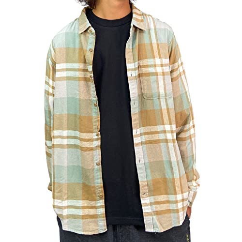 Hurley Męska koszula Portland Organic Flanela Ls, Golden Doodle, L, Złote bazgroły, L