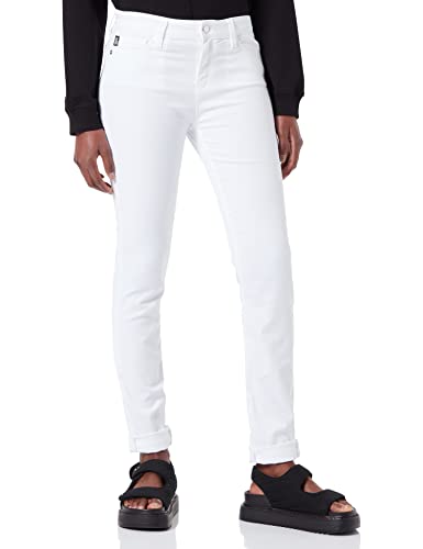 Love Moschino Damskie spodnie skinny ze stretchu Lyocell Gabardyna, optical white, 29