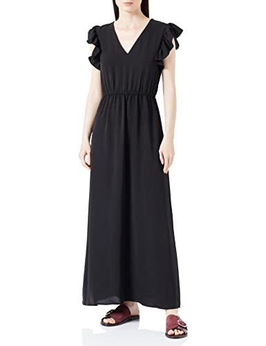 ONLY Sukienka damska Onlmette S/L Frill Dress WVN Cs sukienka maxi, czarny, XXS