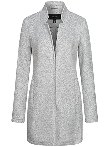 VERO MODA VMBRUSHEDKATRINE AW23 kurtka damska płaszcz polarowy, jasnoszary melanż, S, jasnoszary melanżowy, S