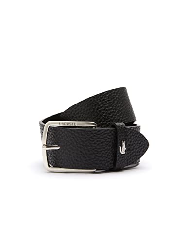 Lacoste Męski pasek ze skóry, Noir, 90