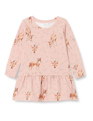 NAME IT Sukienka dziewczęca Nmfobambi Sweat Dress Bru, Rosa, 104 cm