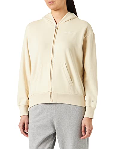 Champion Damska bluza z kapturem Eco Future Terry na zamek błyskawiczny, Kremowy żółty, S