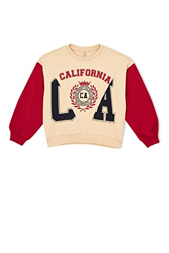 DeFacto Sweter z długim rękawem dla dziewcząt - sweter z długim rękawem dla dziewcząt topy (beżowy, 11/12 Y), beżowy, 13-14 Lata