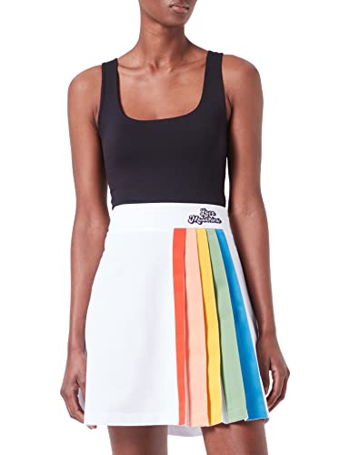 Love Moschino Tęczowe Wstążki i Bubble Logo Spódnica Damska, Optyczny biały, 46