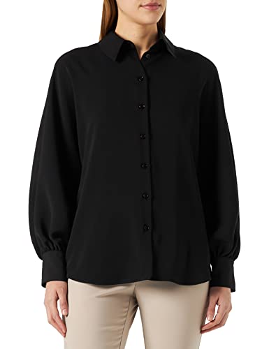 Seidensticker Damska bluzka z długim rękawem, regular fit, czarna, 46, czarny, 46