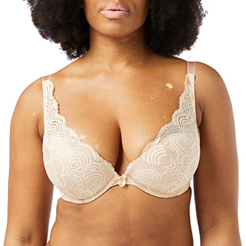 Wonderbra Damski stanik trójkątny dekolt, kremowa perła, 38C