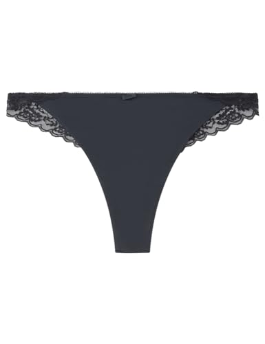Women'secret Stringi Mikrofibra Koronka Szary, Marengo, L