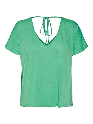 VERO MODA Damska koszulka Vmmarijune Ss Deep V-Neck Top JRS, jasnozielony, XS