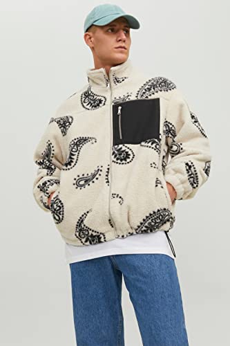 Jack & Jones Męska kurtka Teddy Jorohio Teddyjacke, Moonbeam/AOP: PAISLEY, XXL