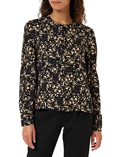 Peppercorn Damska bluzka z długim rękawem, czarna PR, M, Czarny Pr, M