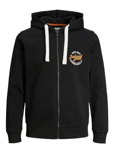 Bestseller A/S Męska kurtka z kapturem Jjmikk Sweat Zip Hood, Schwarz, XL