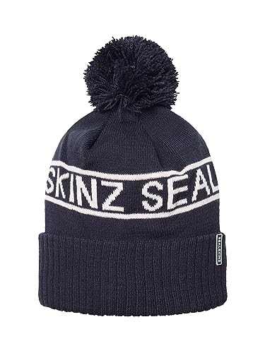 SEALSKINZ Heacham wodoodporna czapka z pomponem na zimną pogodę, granatowy/kremowy, S-M