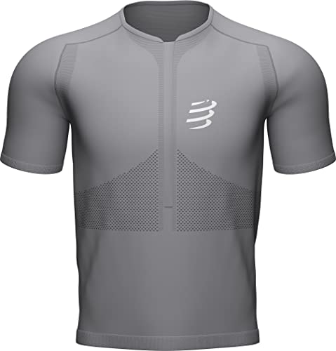 Compressport Unisex Trail Half-Zip Fitted Ss Top T-Shirt z krótkimi rękawami, stop metali., S