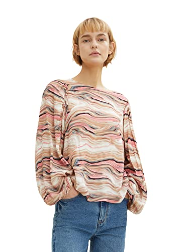 TOM TAILOR Denim Damski Bluzka 1034270, 30243 - Multicolor Marble Print, S