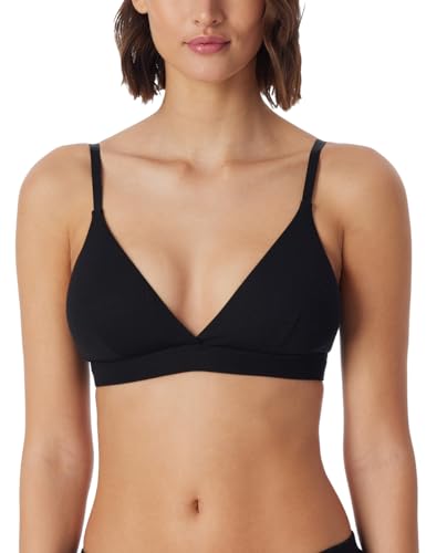 Schiesser Damski miękki biustonosz Organic Cotton - Pure Rib, Czarny_179915, 70B