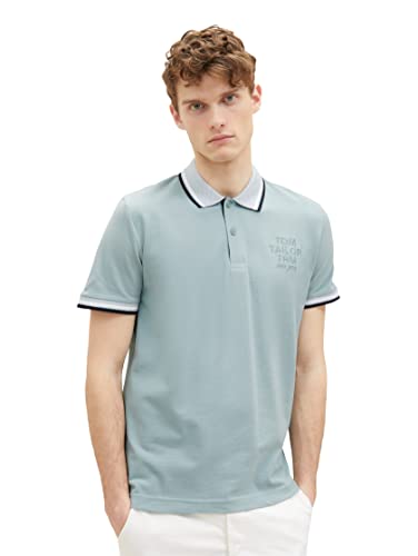 TOM TAILOR Męska koszulka polo Basic Piqué, 28129 - Light Ice Blue, XL