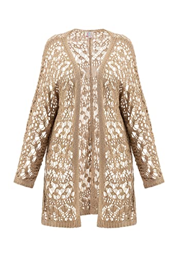 IZIA Kardigan damski 19026470, Sand, XL-XXL