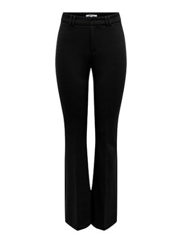 Bestseller A/S Damskie spodnie ONLPEACH MW Flared Pant TLR NOOS, czarne, 38/32, Schwarz, 38W / 32L