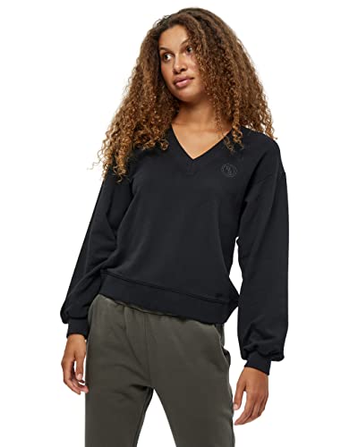 Beyond Now Damska bluza April GOTS z dekoltem w serek Swatshirt, czarna, M