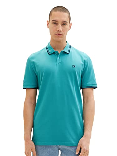 TOM TAILOR Denim Męska koszulka polo z wyszywanym logo, 31044 - Deep Turquoise, M