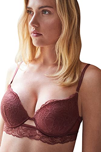 women'secret Damski biustonosz Push Up z wieloma wycięciami, brązowy, średni, 70D, Br?zowy ?redni, 70D