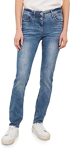 Cecil Damskie spodnie jeansowe luźne, Fresh Blue Random Wash, 29W / 34L