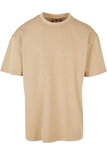 Urban Classics Męski T-Shirt Heavy Oversized Garment Dye Tee, Union beżowy, M, Union beżowy, M