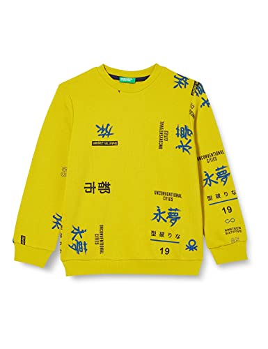 United Colors of Benetton Chłopięca bluza z długim rękawem z okrągłym dekoltem, 61c Allover-fantasy-ocker, 160