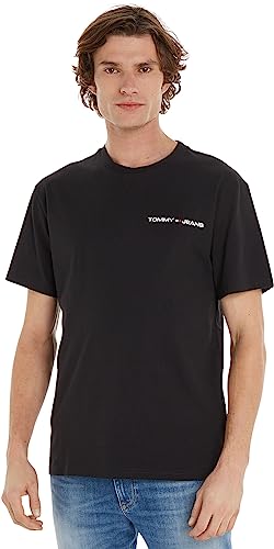 Tommy Jeans S/S dzianinowe topy czarne, Czarny, M