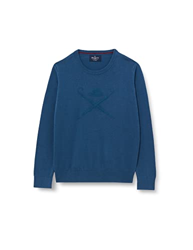 Hackett London Bluza chłopięca Large Logo Crew, Niebieski (Ensign Blue), 3 lat