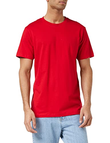 Build your Brand Męski T-shirt z okrągłym dekoltem, basic, męski, z bawełny, z okrągłym dekoltem, dostępny w wielu kolorach, rozmiary XS-5XL, czerwony (Cityred), XXL