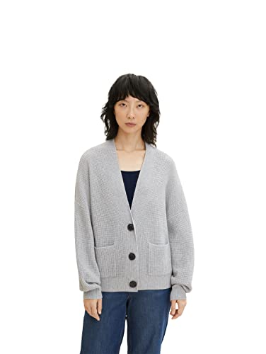 TOM TAILOR Damski kardigan z kieszeniami 1033541, 30282 - Concrete Grey Melange, XS