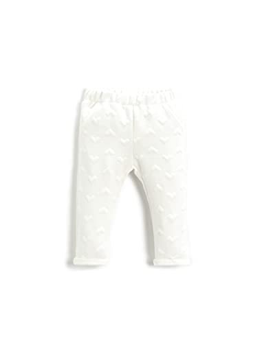 Koton Legginsy z teksturą dla niemowląt i dziewczynek, elastyczna talia, ecru (010), 12-18 Miesiące