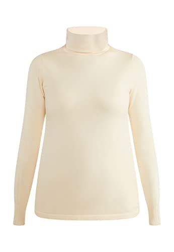 aleva Damski sweter z golfem z dzianiny 15624942-AL04, wełniany biały, XL/XXL, biały (wollweiss), XL-XXL