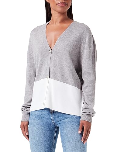Gerry Weber Sweter damski, szary/ecru/biała naszywka, 40