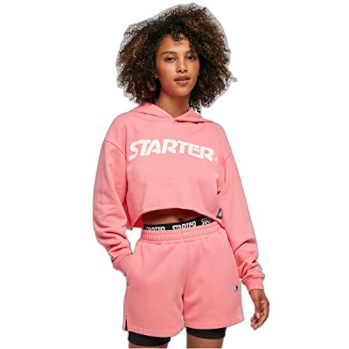 STARTER BLACK LABEL Damska bluza z kapturem Starter Cropped Hoody, różowo-grejpfrutowy, XL
