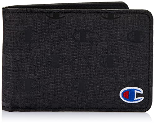 Champion Dwuskładany portfel z grafiką unisex, Wyprany czarny, rozmiar uniwersalny