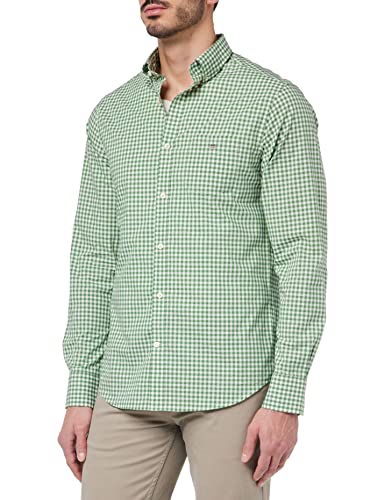 GANT Męska koszula REG Broadcloth Gingham BD z kołnierzykiem Button-Down, zielona liść