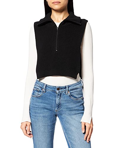 NA-KD High Neck Knitted kamizelka damska sweter, Nero, XXL