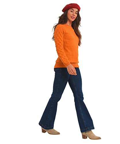 Joe Browns Damski sweter z długim rękawem, pomarańczowy, 40