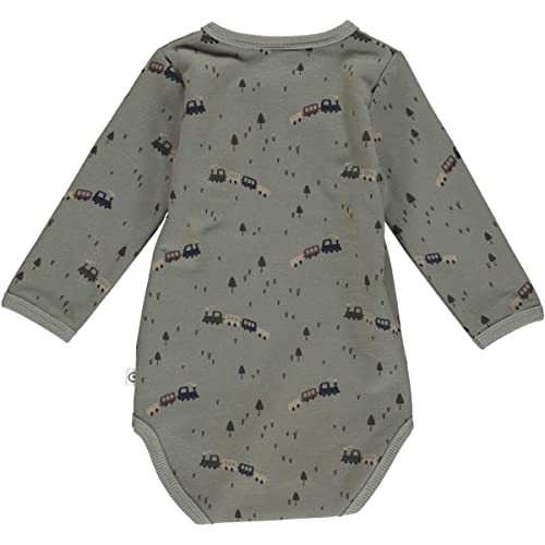 Müsli by Green Cotton Baby Boys Train Body and Toddler Sleepers, Basil, 92