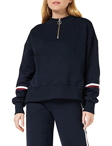Tommy Hilfiger Damska bluza z zamkiem błyskawicznym RLX GLB STP 1/2, Desert Sky, L