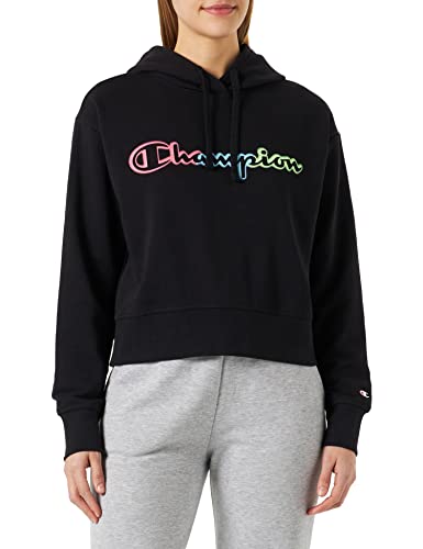 Champion Damska bluza z kapturem Legacy Color Ground Powerblend Logo Boxy, czarna, XXL