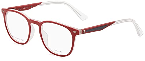 Okulary policyjne VPLF02, czerwony top+kryształ, 50 dla mężczyzn, czerwony top + kryształ, Czerwony top + kryształ