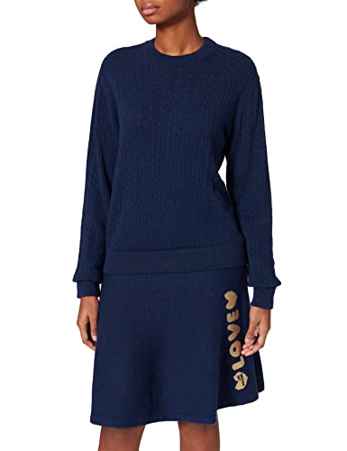 Love Moschino Damska sukienka z długim rękawem, niebieski, 48 PL