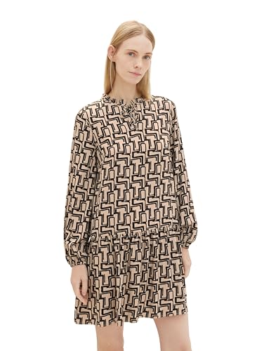 TOM TAILOR Sukienka damska, 33991 - Beżowy Black Abstract Design, 36